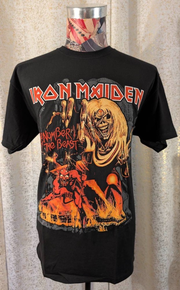 Officially Licensed Iron Maiden Number Of The Beast Rock Band T-Shirt Merch