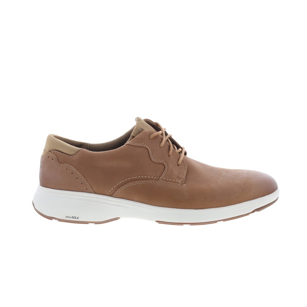 Rockport Noah Plain Toe Mens Brown Oxfords & Lace Ups Plain Toe Shoes