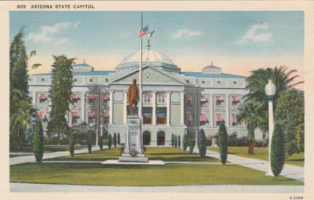Phoenix AZ-Arizona, State Capitol, Antique, Vintage Souvenir Linen Postcard