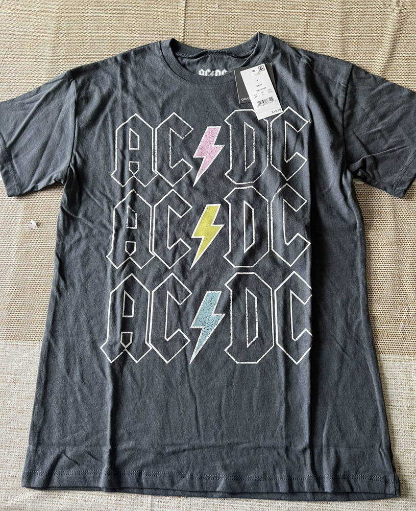 Grayson Threads Women's Size Small AC/DC Graphic Tagless T-Shirt Dark Gray NWT