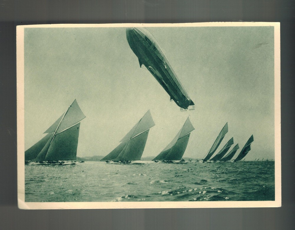 Original Mint Viktoria Luise Zeppelin Airship in FLight Germany RPPC Postcard