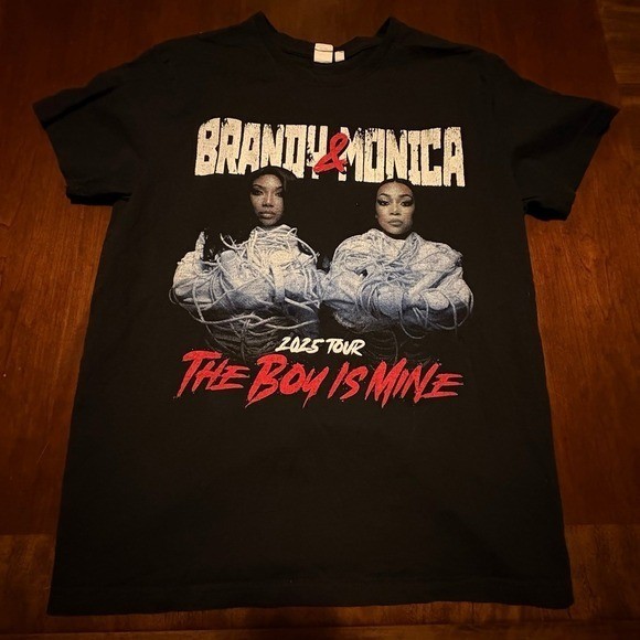 Brandy & Monica The Boy Is Mine Tour 2025 Concert T-Shirt Black Size Large R&B
