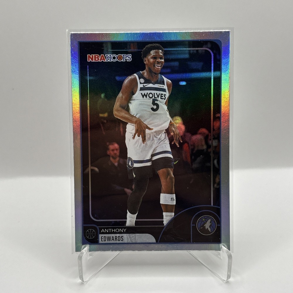 Anthony Edwards 2025-26 Topps NBA Hoops Rainbow Foil Minnesota Timberwolves #195