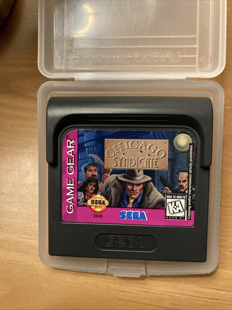Chicago Syndicate Sega Game Gear Authentic Tested Working Plus Protective Case