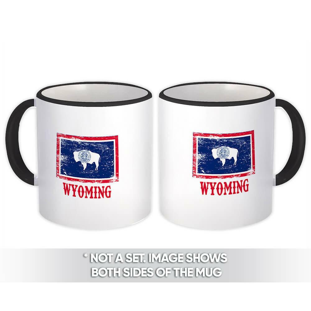 Gift Mug : Wyoming Flag Distressed Souvenir State USA Christmas Coworker