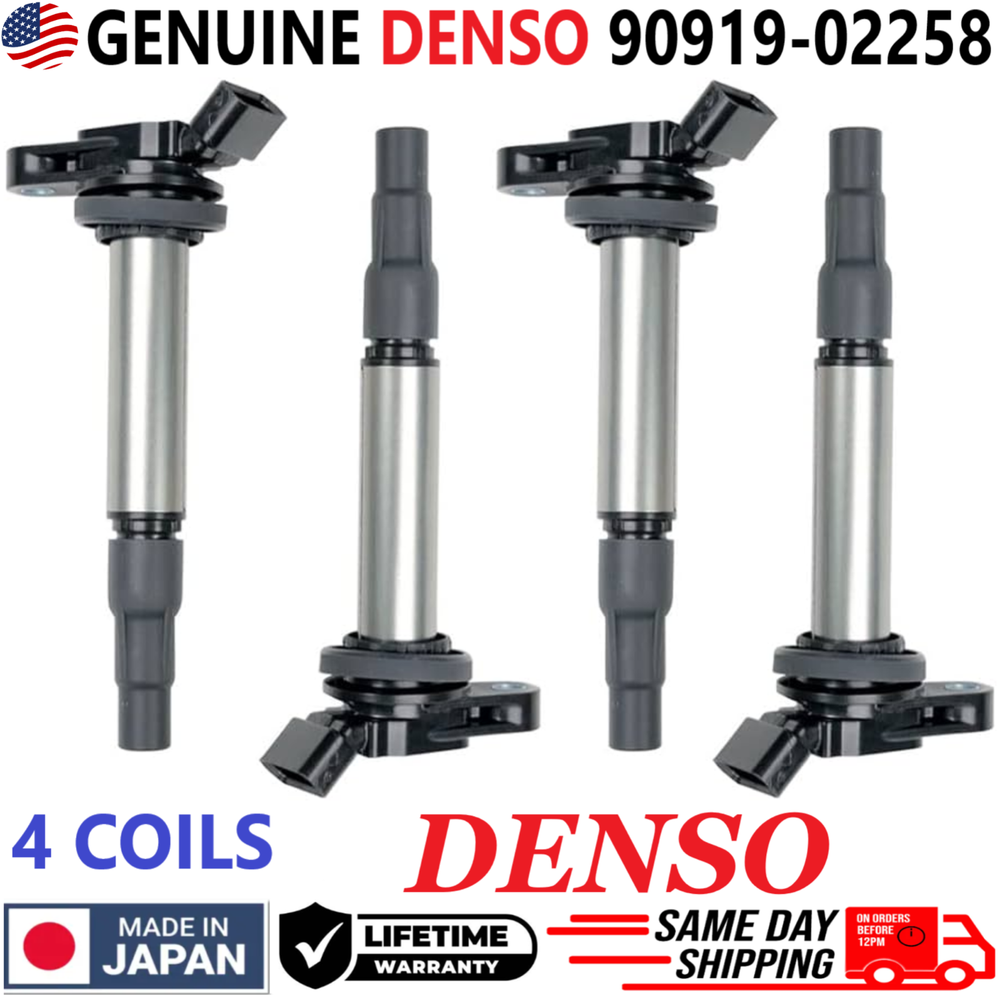 GENUINE DENSO Ignition Coils For 2012-2014 Toyota Prius V 1.8L I4, 90919-02258