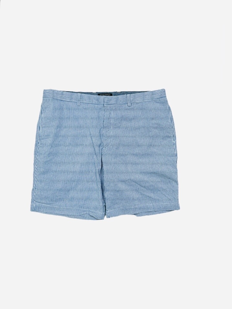 Banana Republic Men’s Size 38 Flat Front Blue Striped Aiden Club Shorts