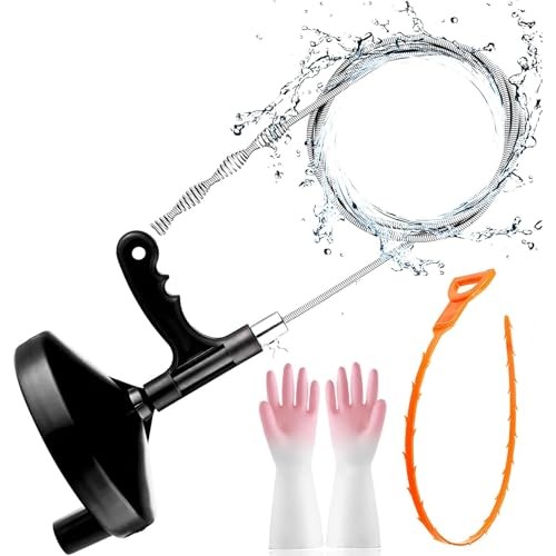Drain Auger 25 Ft Plumbing Snake Snake Drain Clog Remove Tool Black