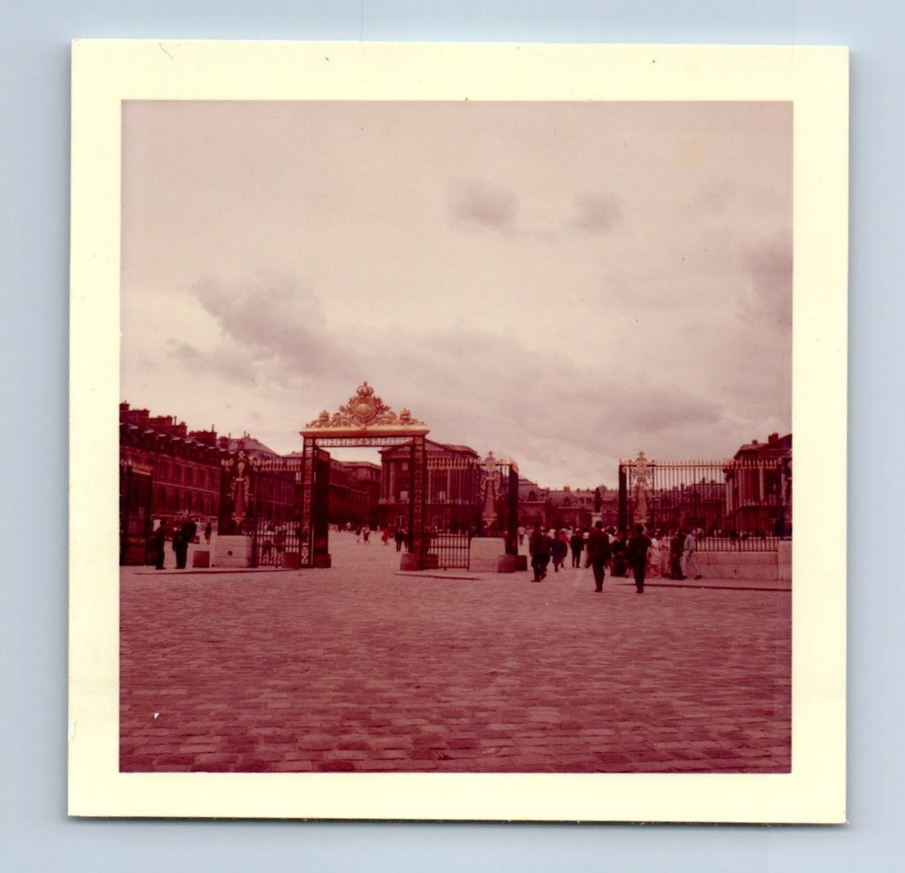 Old Vintage Square Color Photo PALACE OF VERSAILLES GATE FRANCE SNAPSHOT