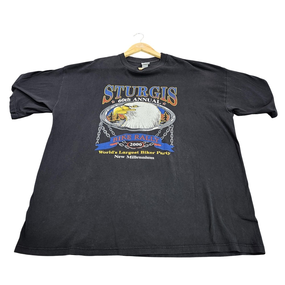 Vintage WCW Shirt Mens 3XL Black Sturgis 2000 Bike Rally Graphic Tee Biker