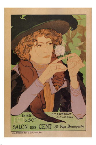 SALON DES CENT vintage poster GEORGES DE FEURE france 1894 20x30 top QUALITY