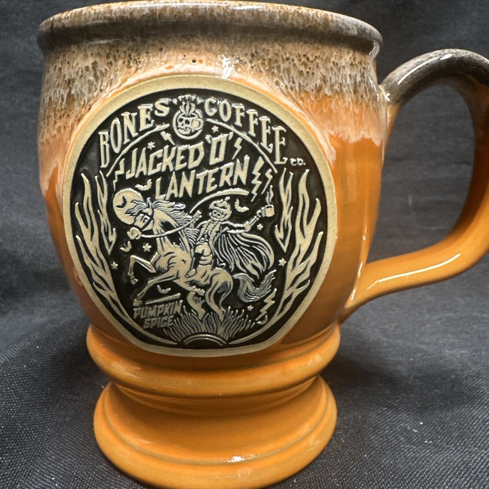 Bones Coffee Company Jacked O Lantern Pumpkin Spice Goblet Orange Ichabod Crane!
