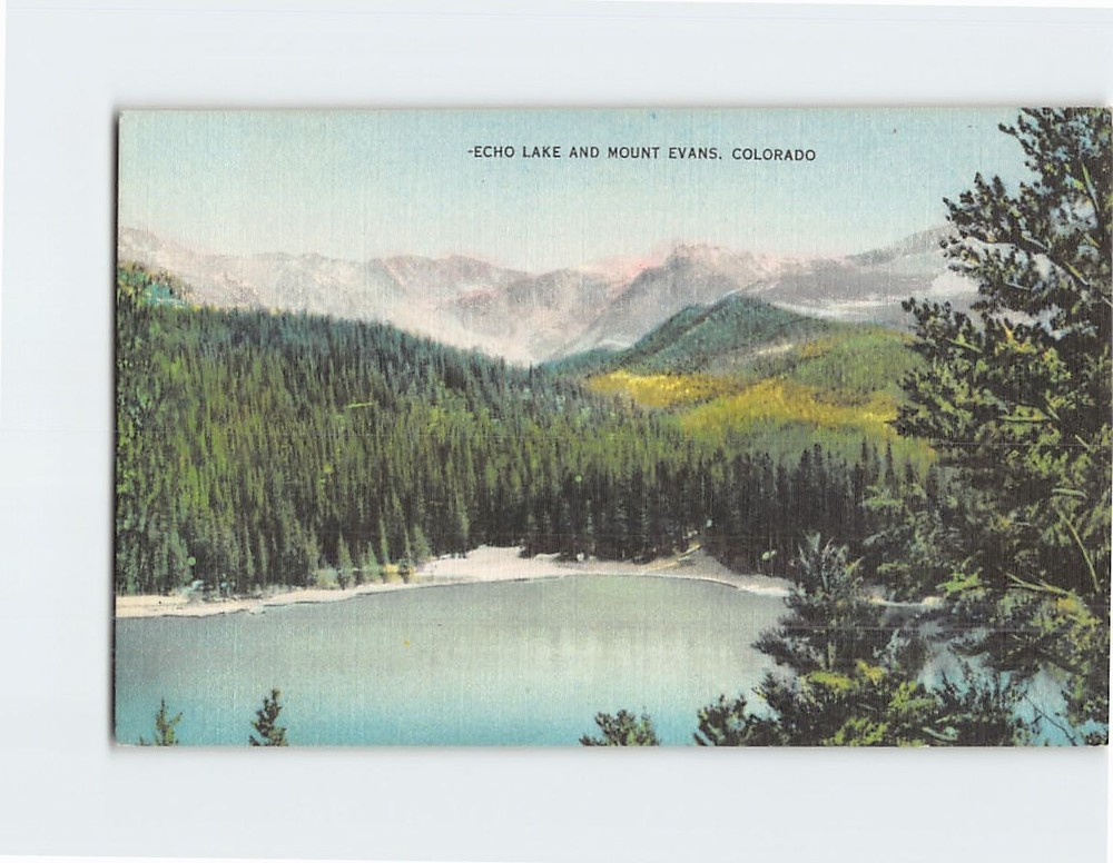 Postcard Echo Lake And Mount Evans Colorado USA