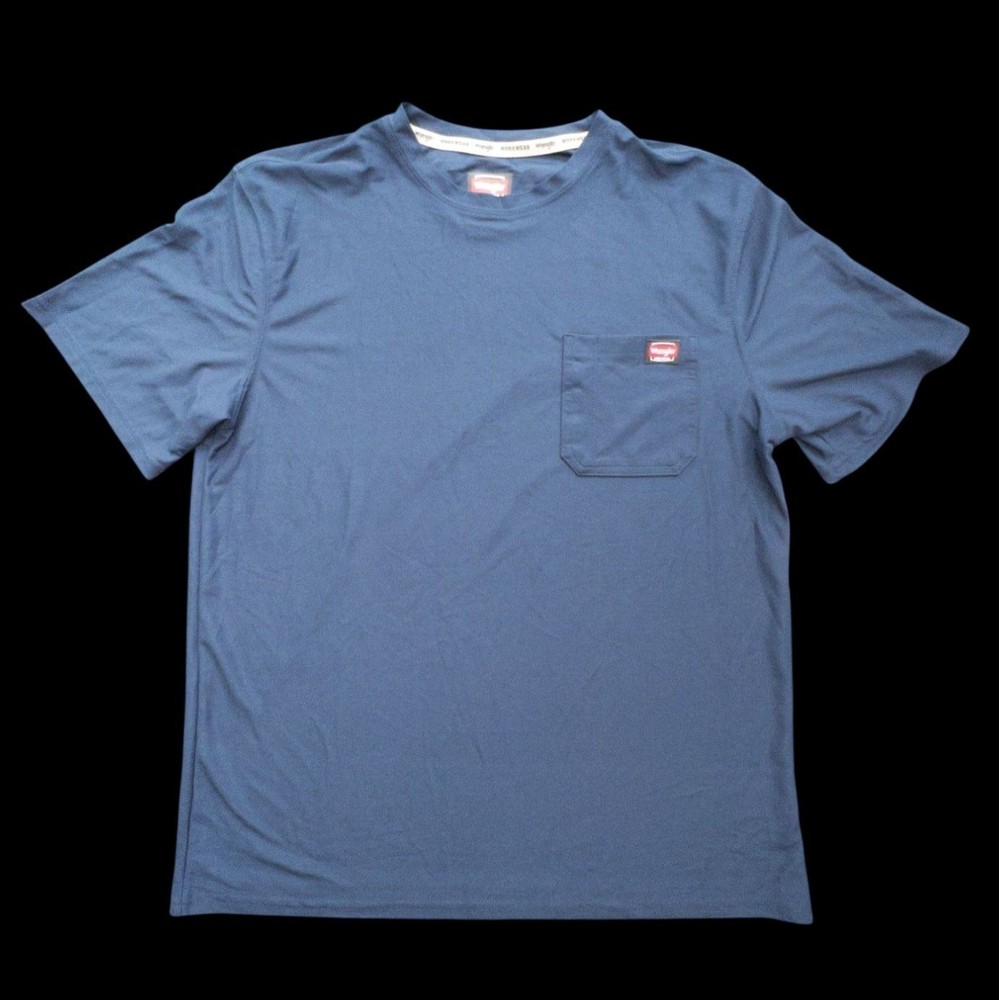 Wrangler Workwear SS Performance Pocket Tee Navy Large Relaxed Fit