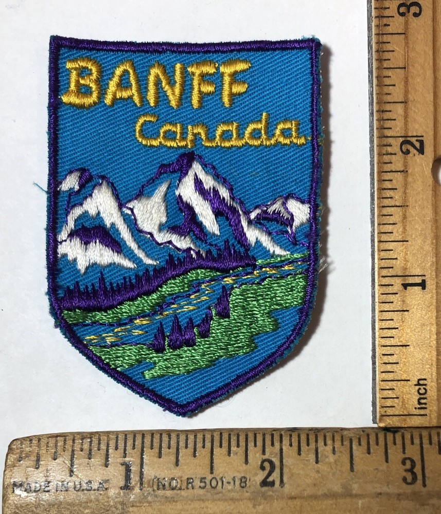 Vintage Canada Banff National Park Patch Travel Souvenir Canadian Rockies
