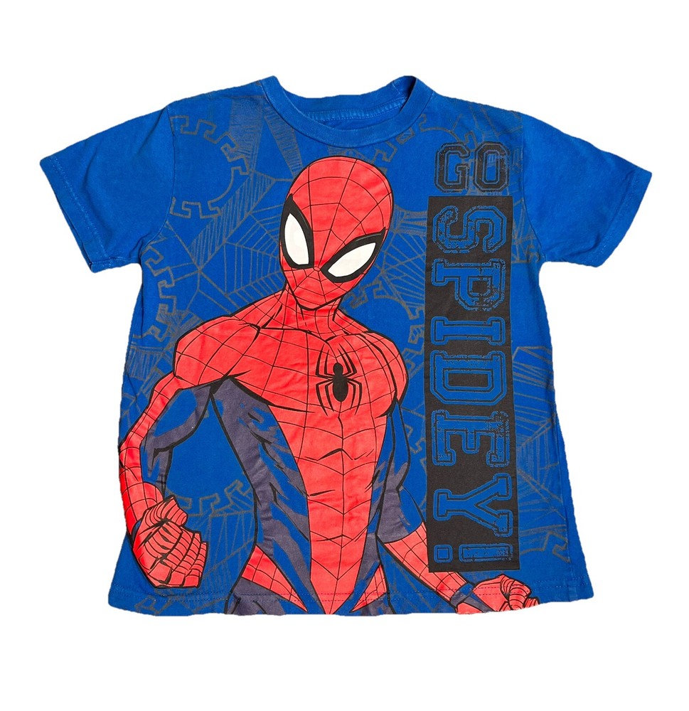 Marvel Spiderman T Shirt Blue And Red Little Boys Size 7 Graphic Print T Shirt
