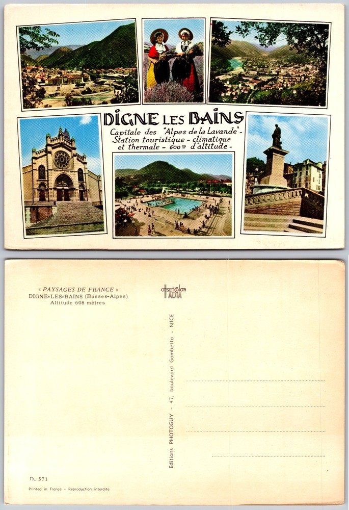 Continental Digne Les Bains France Postcard