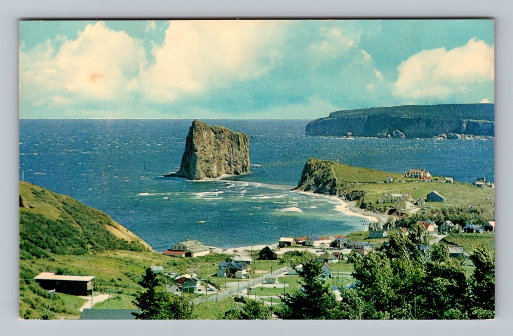 Canada Quebec La Gaspesie Perce Rock The Magnificent Old Post Vintage Postcard