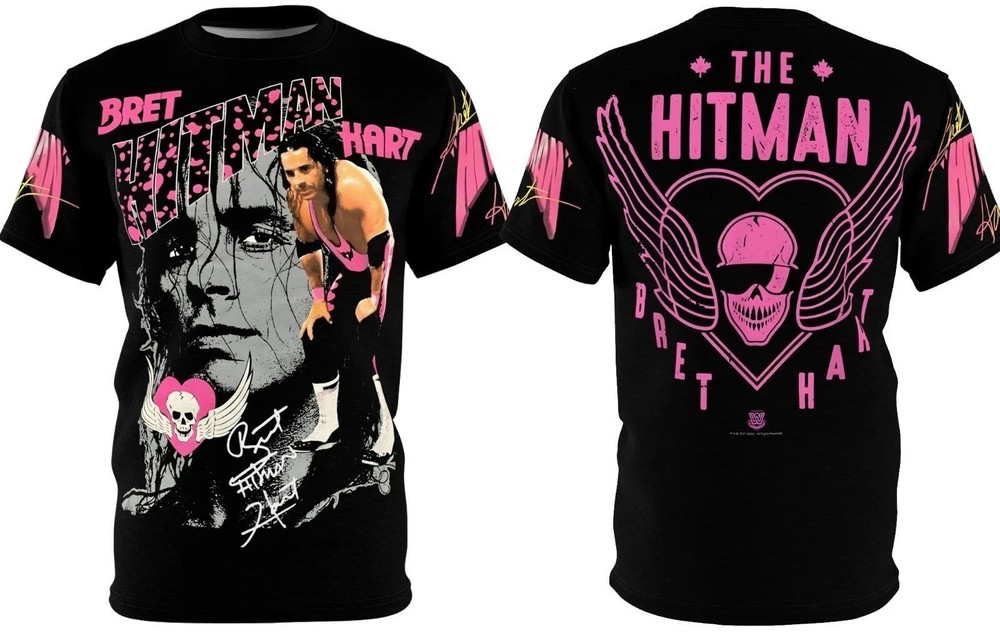 Rare Bret Hart The Hitman 3D AOP Shirt Unisex Concert S-5XL 432T02