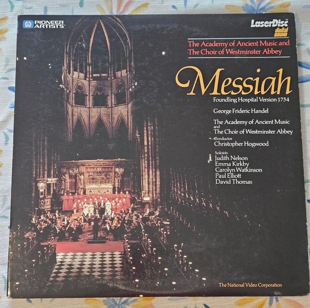 VINTAGE MESSIAH 2 LASERDISCS WESTMINSTER CHOIR & ACADEMY OF ANCIENT MUSIC LOOK-image