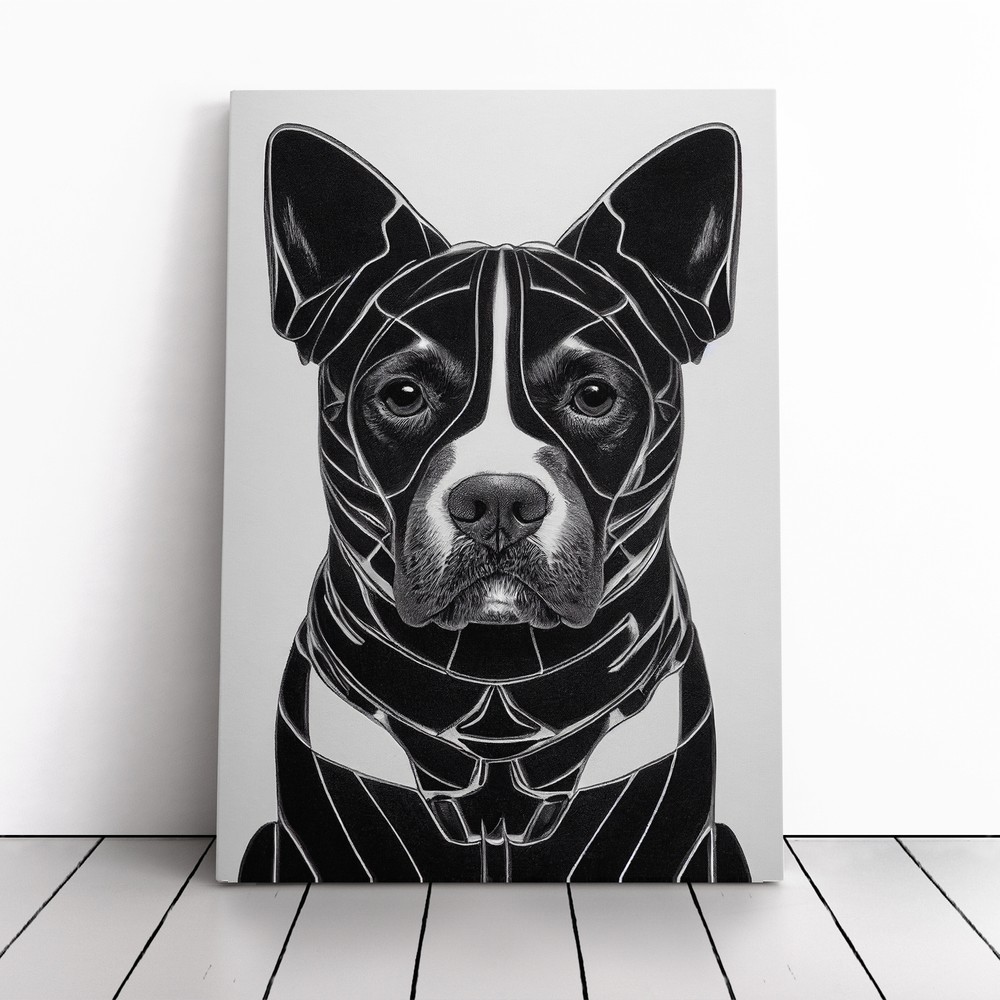 Contoured Dog Abstract Canvas Wall Art Print Framed Picture Home Office Decor