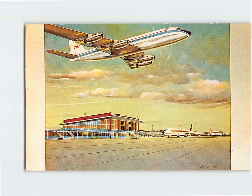 Postcard Air Terminal Building By D. S. De Nardo Warwick Rhode Island USA