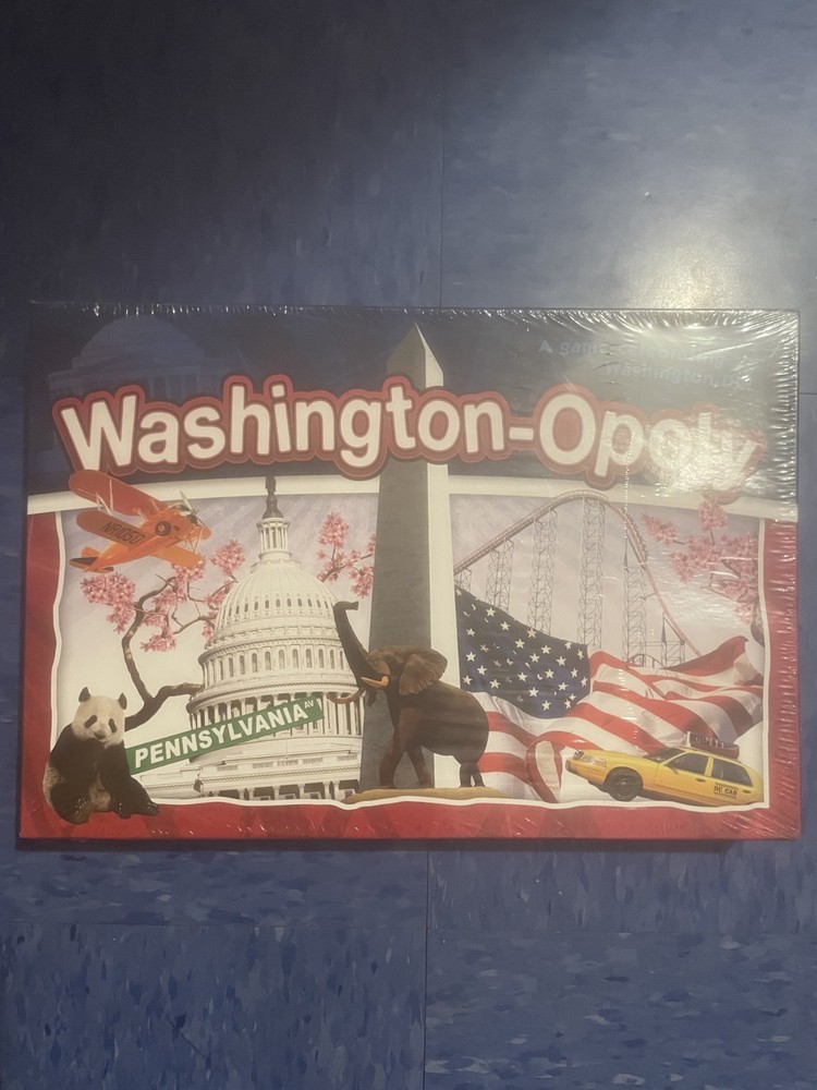 Washington-Opoly Board Game, Late for the Sky, Celebrating Washington DC, Sealed