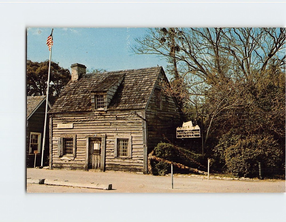 Postcard Oldest Wooden School House St. Augustine Florida USA