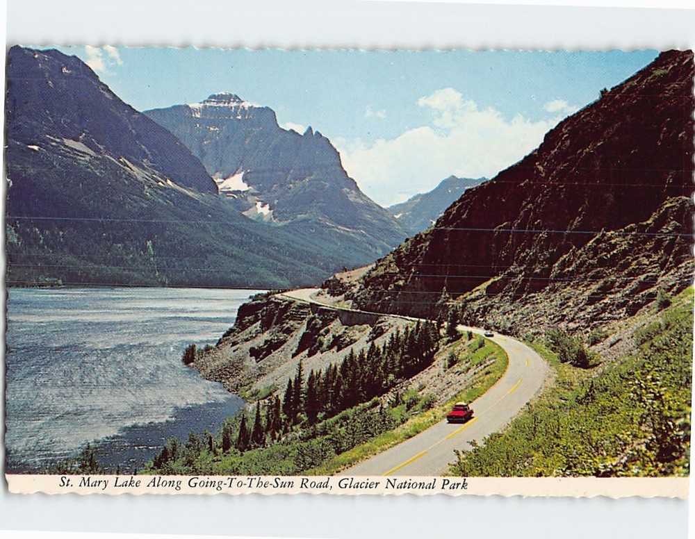 Postcard St. Mary Lake Along Going To The Sun Road Glacier National Park MT USA