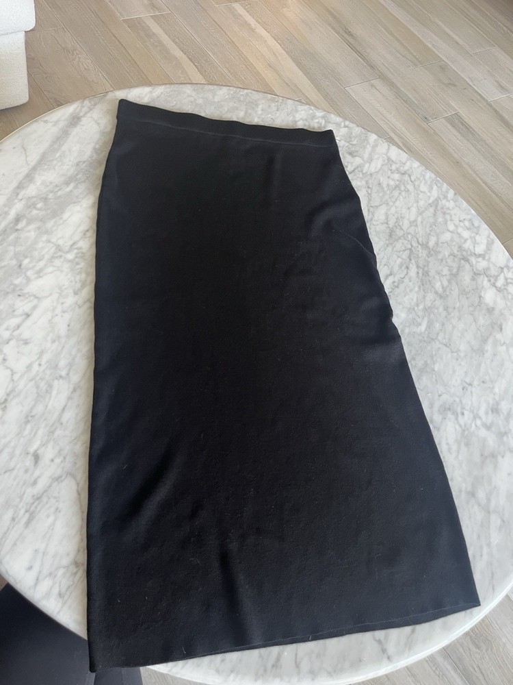 Max Studio Black Knit Pencil Skirt Elastic Waist Size L