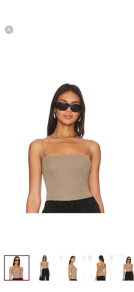 Enza Costa Tan cotton tank top