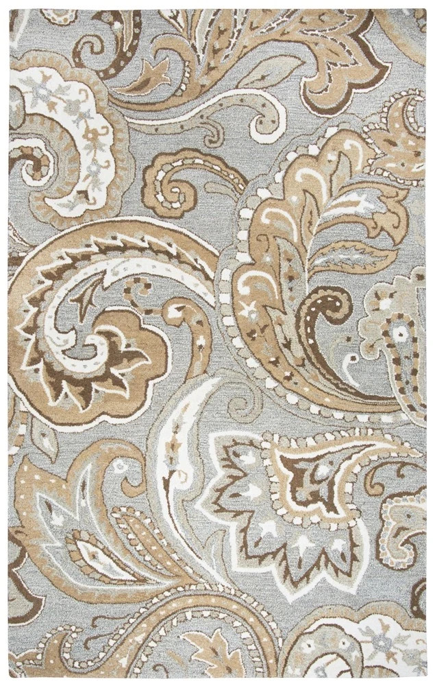 8x10 Rizzy Rugs Gray Floral Paisley Petals Area Rug
