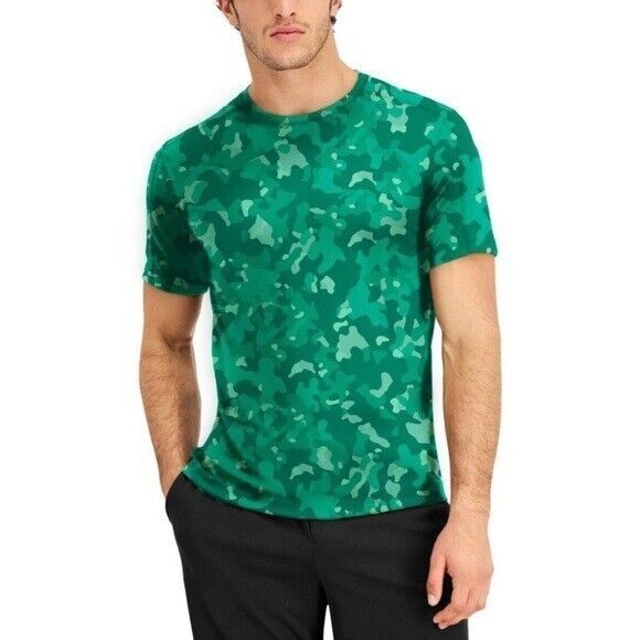New ID IDEOLOGY Men's Birdseye Printed Training T-Shirt bold emerald MNWT