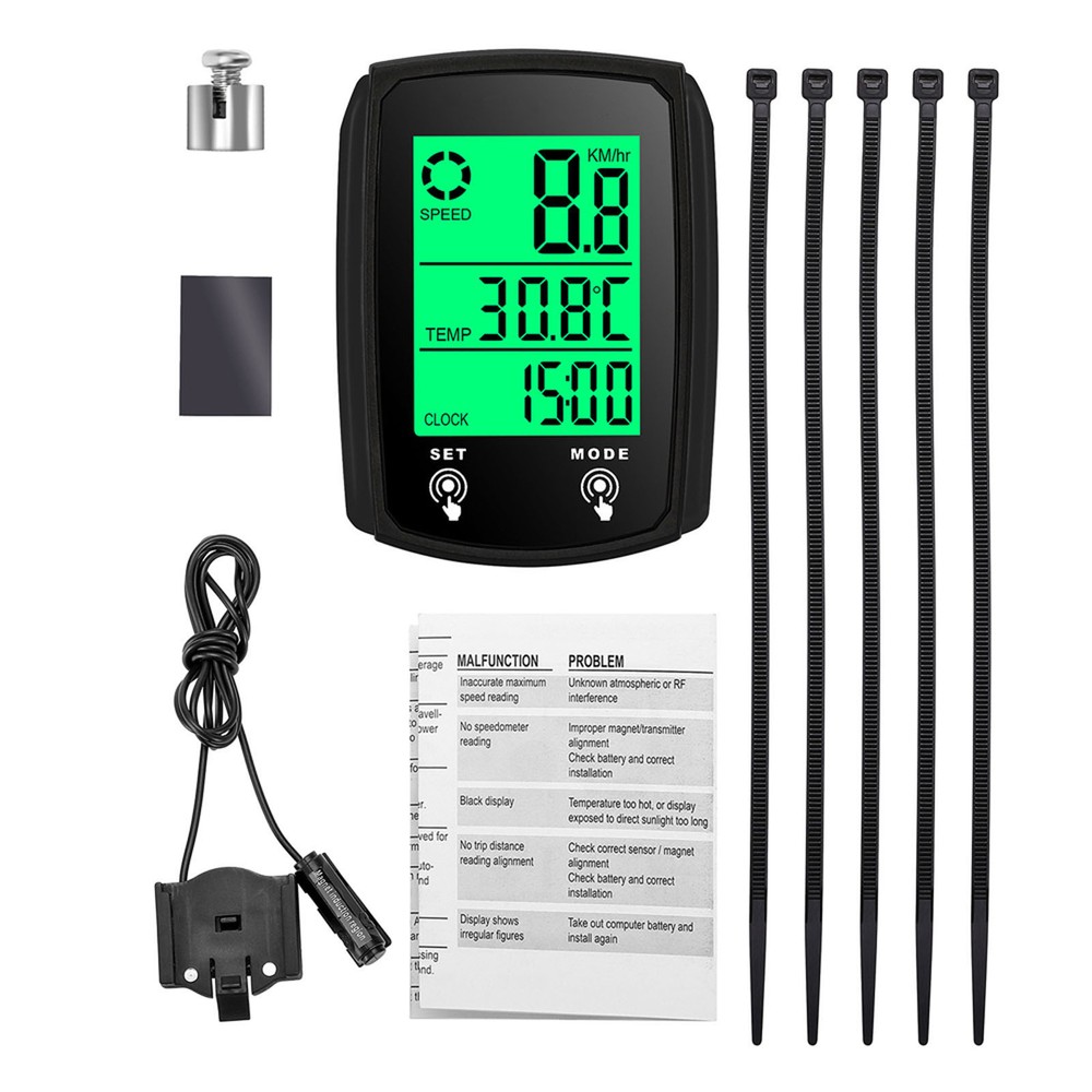Wired Bike Computer LED Digital Speedometer Odometer For Mountain Road Bike SKI