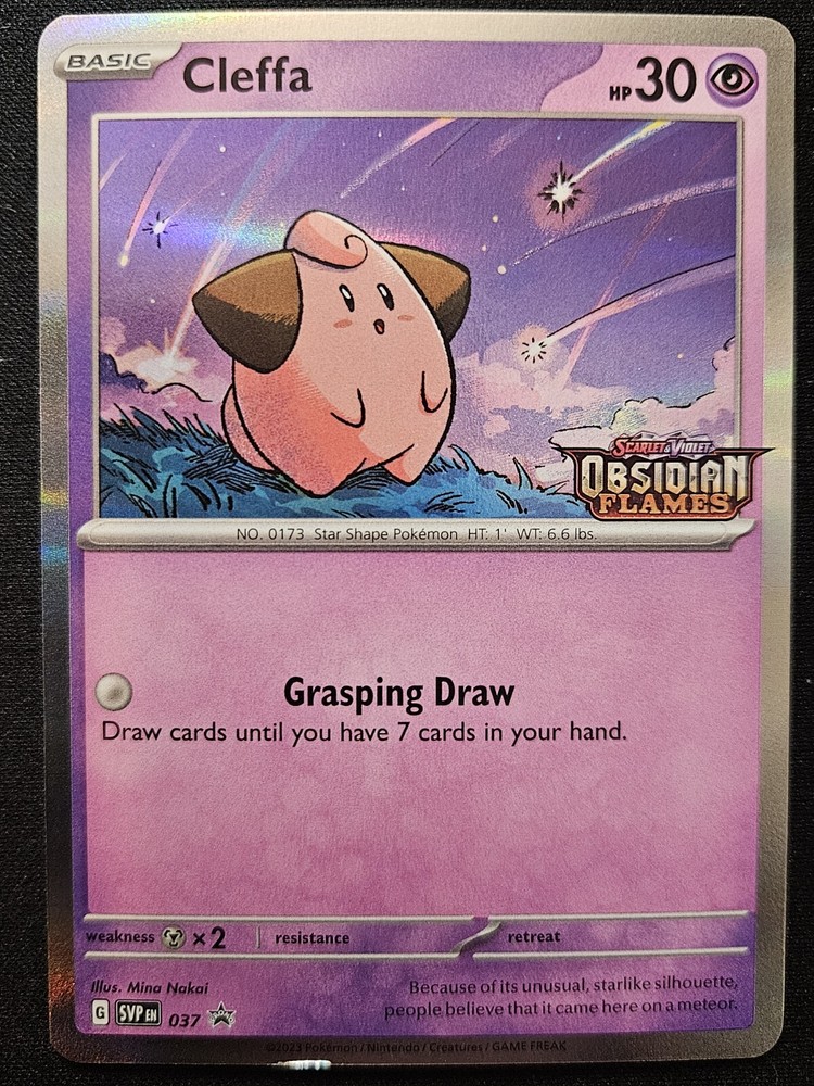 Cleffa SVP037 Black Star Promos Obsidian Flames Prerelease Holo Pokémon 2023 NM