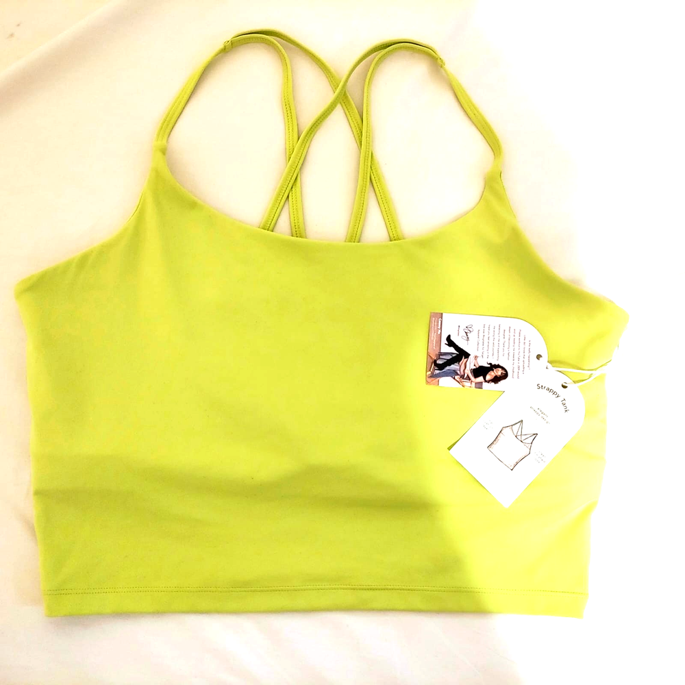 Blogilates Women’s 2X Cropped Strappy Tank Top - Limanade (New)
