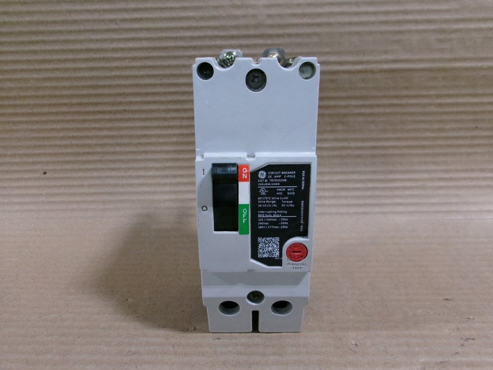 Ge General Electric Teyd Teyd2020B 2 Pole 480V 20 Amp Circuit Breaker