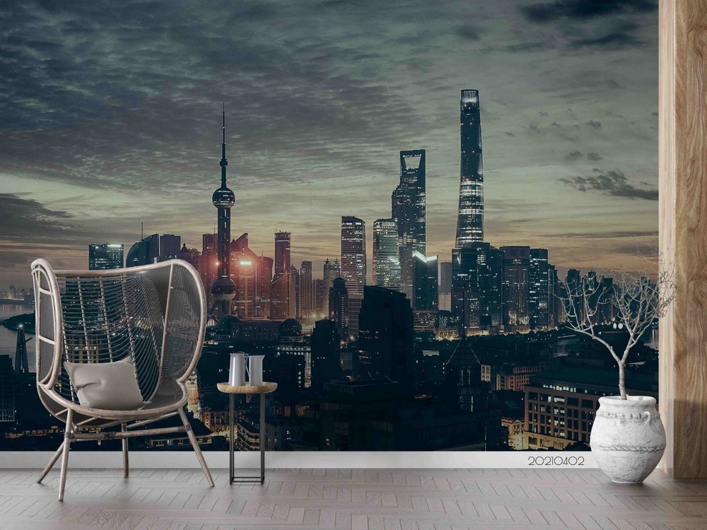 3D City Architecture Night View Wall Murals Wallpaper Murals Wall Sticker 20
