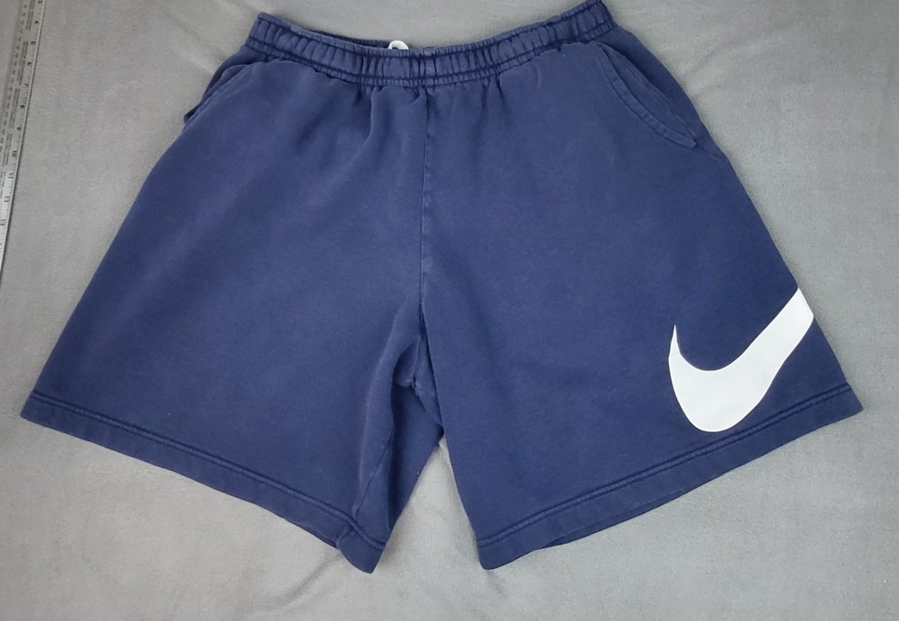 Nike Sportswear Club French Terry Fleece Shorts Mens Blue Big Swoosh XL BV2721-