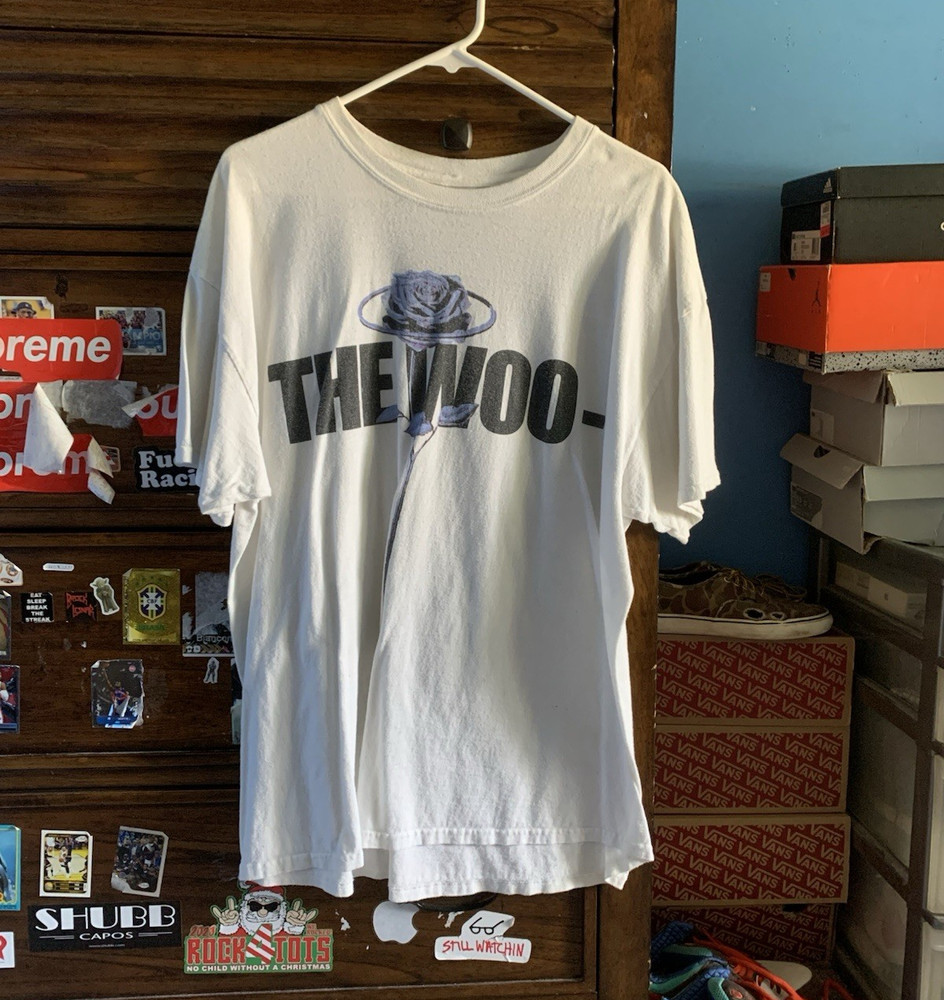 VLONE The Woo Logo Graphic Print Crew Neck Short Sleeve T-Shirt Men's L