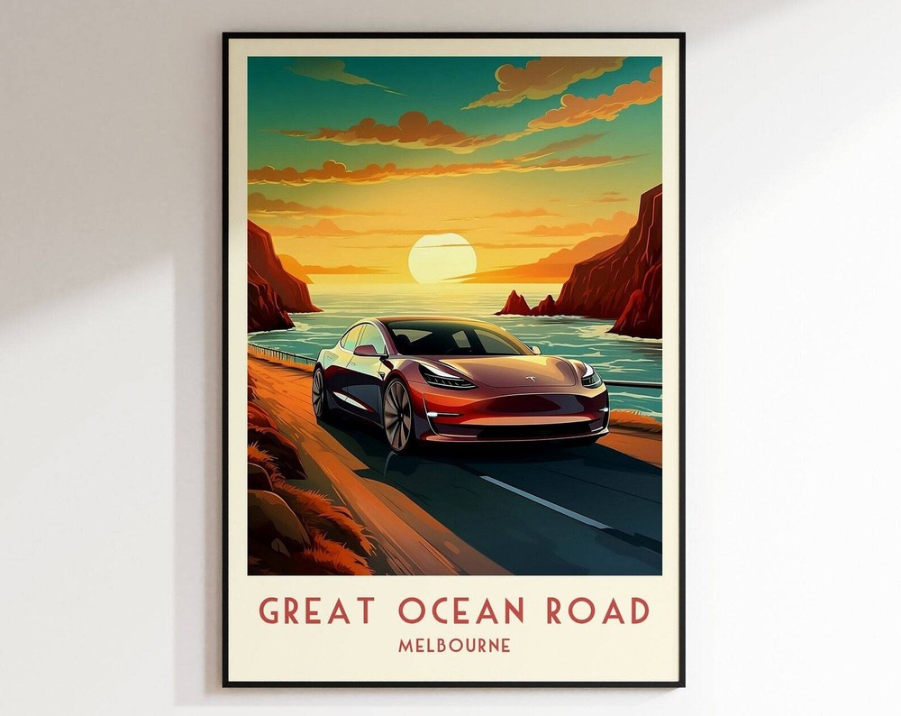 Great Oceans Road Travel Print Melbourne Print Australia Home Decor Retro Wall