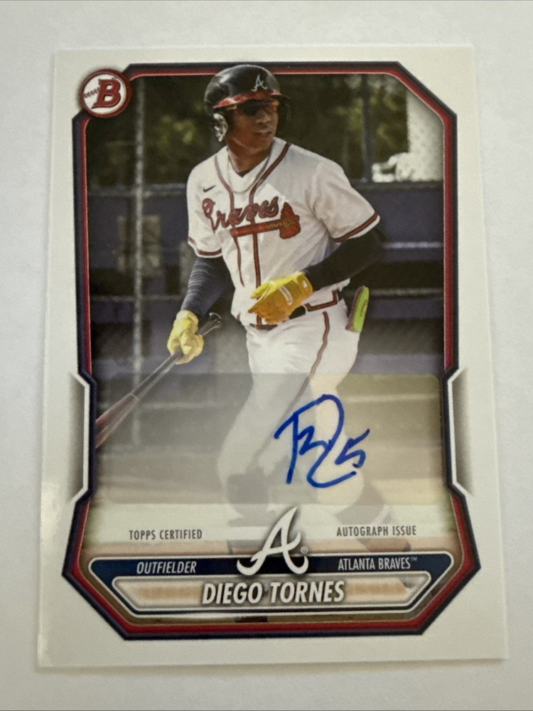 Diego Tornes 2026 Bowman Prospects Paper Base Auto Sp #BPA-DT Braves Invest