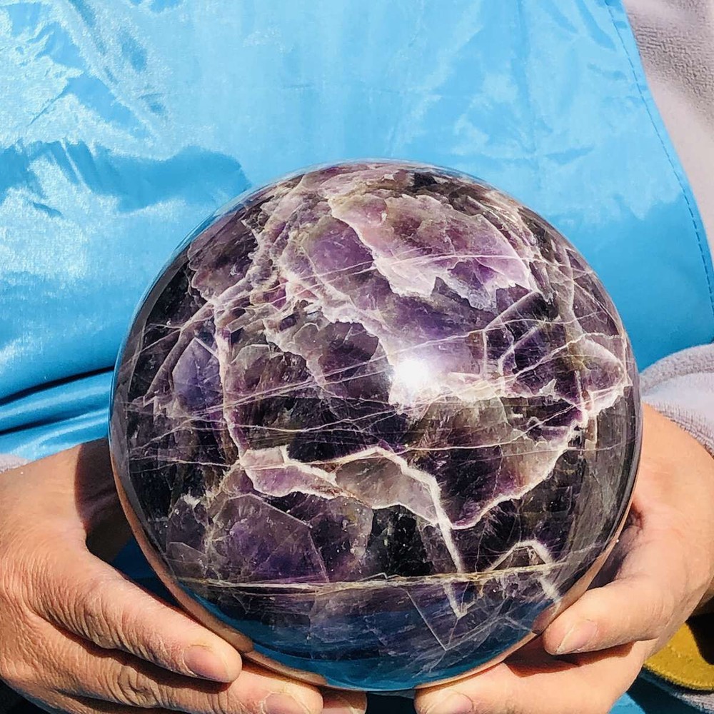 3350G Natural Amethyst Quartz Crystal Sphere Ball for Healing and Meditation
