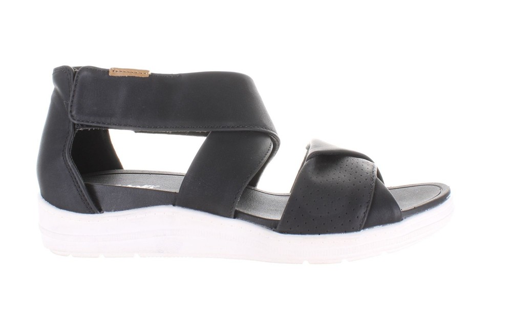 Dr. Scholl's Womens Time Off Fun Black Ankle Strap Sandals Size 7 (7741197)