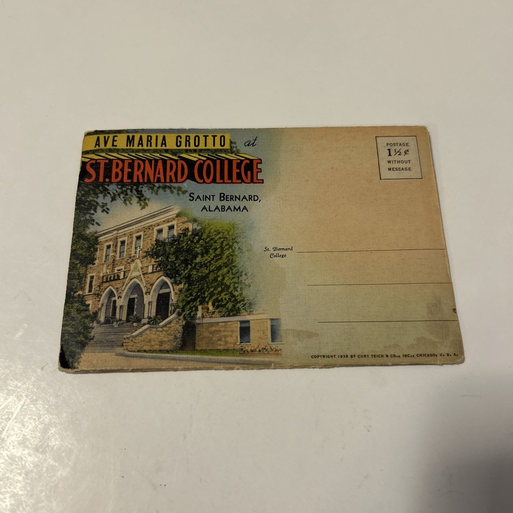 Vintage Ave Maria Grotto At St Bernard College Postcard Album Cullman Alabama