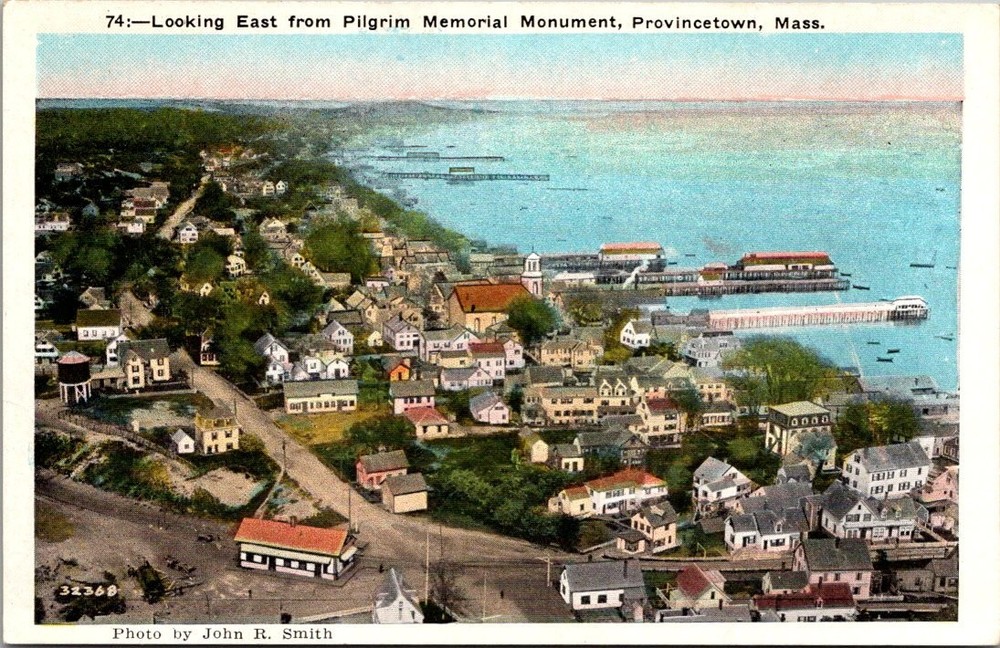 Provincetown MA Pilgrim Monument View Vintage Postcard New Bedford News Co.