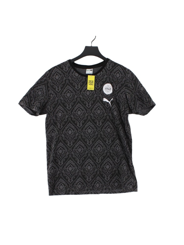 Puma Men's T-Shirt M Black Cotton with Elastane Basic