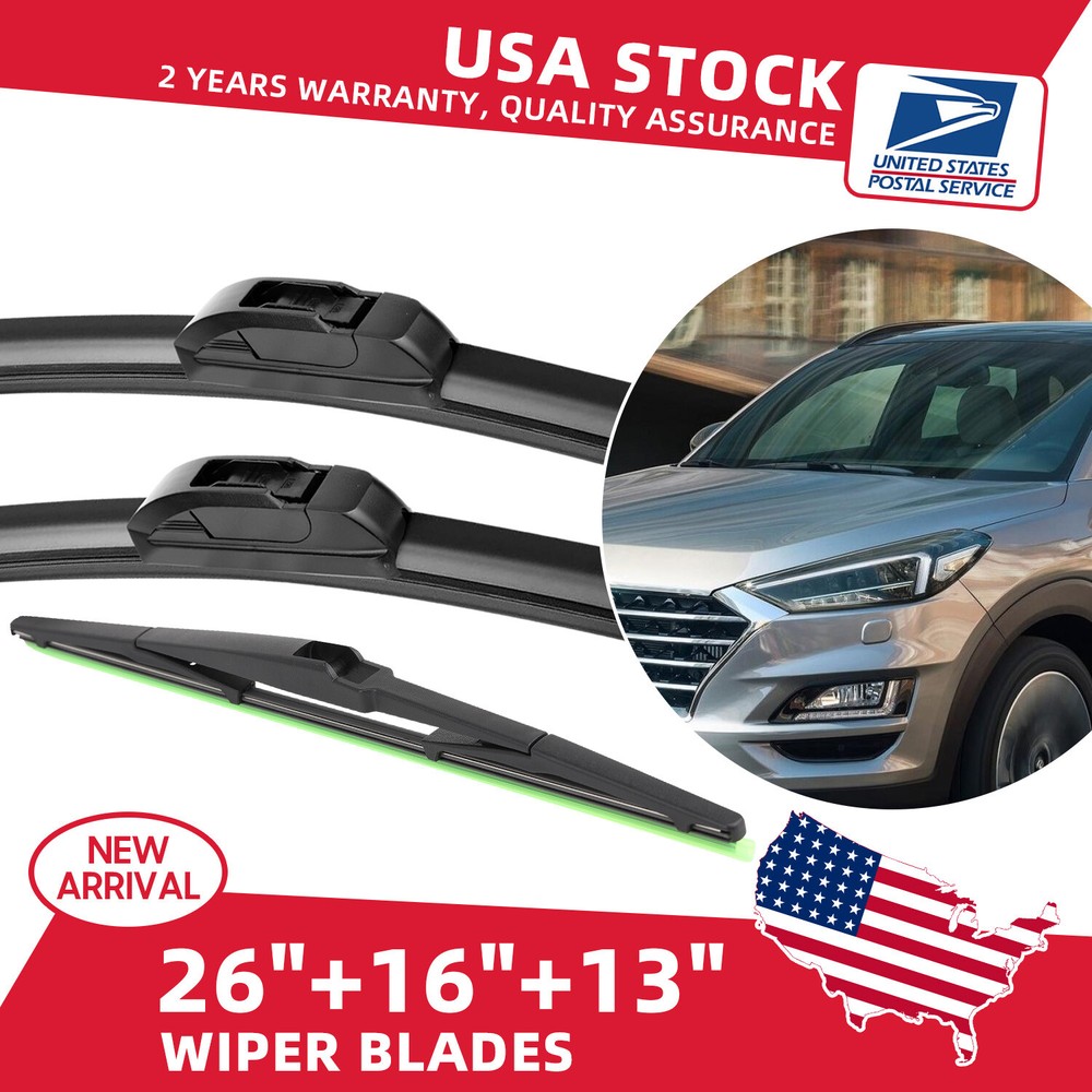 OE Bracketless Windshield Wiper Blades 26 16 13 Inch All Season US Made