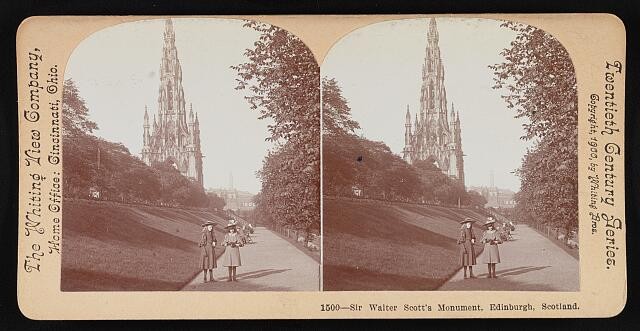 Photo:Edinburgh Scotland Sir Walter Scott Monument 1900 Stereograph View
