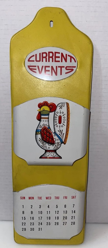 Vintage Mail Letter Holder 2 Slots Metal, Cardboard, Vinyl Yellow